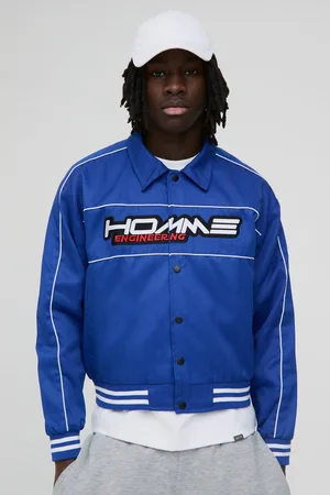 Boohoo Boxy Twill Moto Collared Bomber Jacket In - M