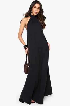 Boohoo Womens Cheesecloth Halterneck Maxi Dress - - 16