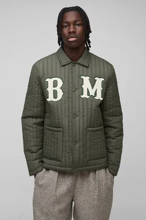 Boohoo Regular Fit Quilted Applique Harrington Jacket - - M