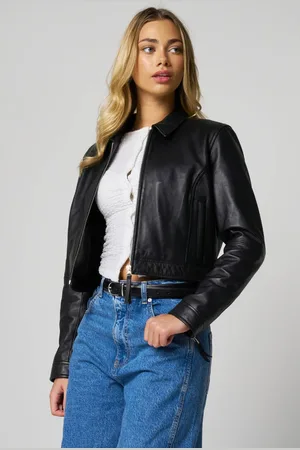 Barneys Originals Womens Real Leather Harrington Jacket - - 10