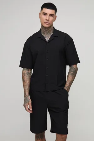 Boohoo Tall Oversized Boxy Technical Stretch Revere Shirt & Comfort Short Set - - XL