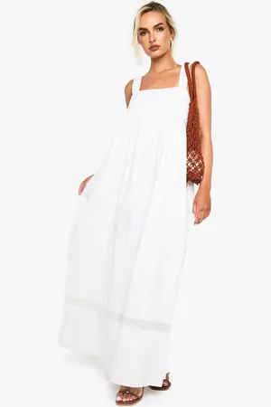 Boohoo Womens Cotton Ruched Strappy Maxi Dress - - 16