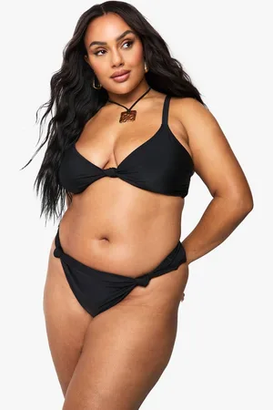 Boohoo Womens Plus Padded Knot Front Detail Bikini Top - - 20