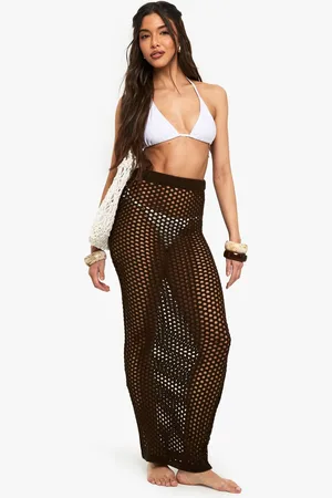 Boohoo Womens Beach Crochet Knitted Maxi Skirt - - M