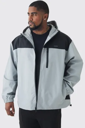 Boohoo Plus Oversized Colour Block Hooded Windbreaker In - 4XL