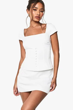 Boohoo Womens Side Button Detail Mini Skirt - - 16