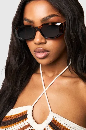 Boohoo Womens Chunky Tortoise Frame Rectangle Sunglasses - - One Size