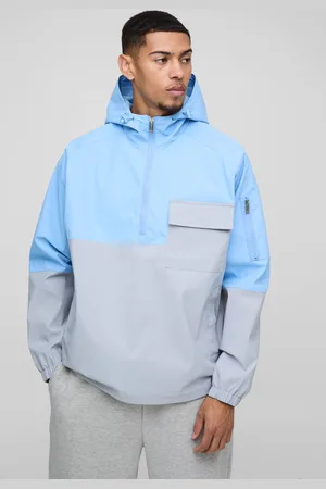 Boohoo Oversized Colour Block Pocket Detail Hooded Cagoule mac - - XL
