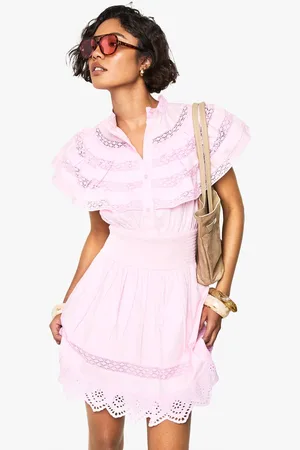 Boohoo Womens Tall Layered Frill Button Detail Mini Dress - - 18