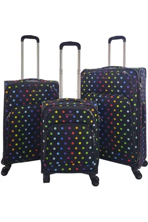 Infinity Lightweight Print 8 Wheel Luggage Travel Soft Suitcases - - Medium