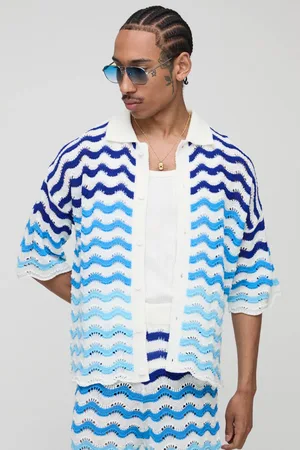 Boohoo Regular Fit Crochet Knitted Shirt - - XS