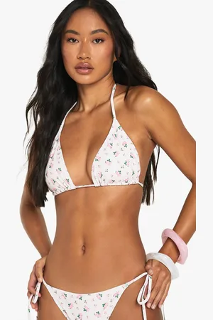 Boohoo Womens Swimwear Essentials Ditsy Floral Triangle Bikini Top - - 8