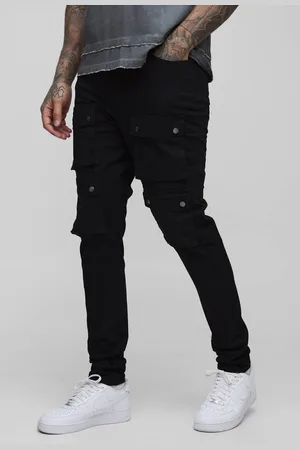 Boohoo Tall Fixed Waist Multi Cargo Skinny Cargo Trousers - - 40