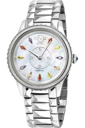 GV2 by Gevril Womens Siena Swiss Quartz MOP Dial 316L Stainless Steel Diamond Watch - - One Size