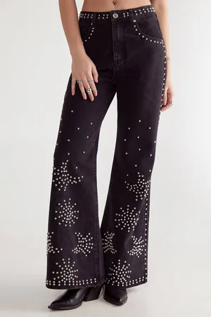 NASTY GAL Womens Western Studded Flare Jean - - 12