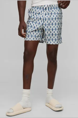 Boohoo Pattern Printed Mid Length Swim Short - - M