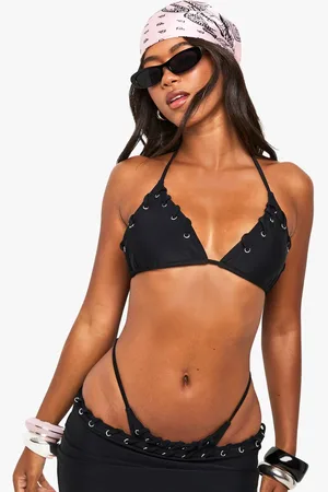 Boohoo Womens Eyelet Detailed Triangle Bikini Top - - 16
