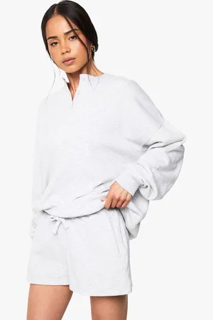 Boohoo Womens Henley Oversized Sweatshirt - - M