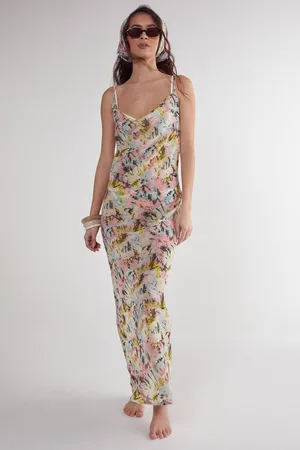 NASTY GAL Womens Tie Dye Cowl Neck Beach Dress and Headscarf - - 16