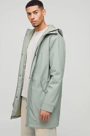 Boohoo Regular Fit Longline Shower Resistant Mac Jacket - - M