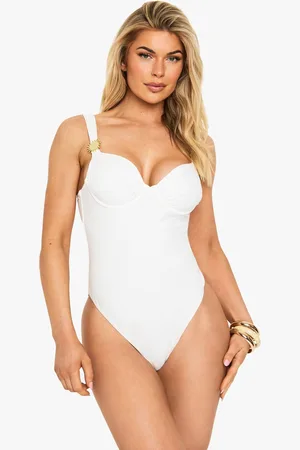 Boohoo Womens Sunshine Trim Balcony Swimsuit - - 16