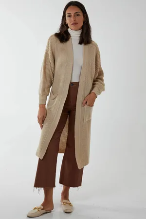 Blue Vanilla Womens Edge to Edge Knitted Long Cardigan - - M/L
