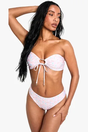 Boohoo Womens Shell Print Trim Bandeau Top - - 12
