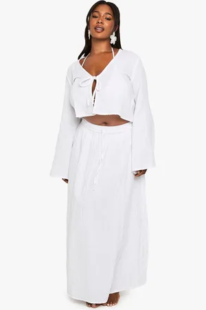 Boohoo Womens Plus Cheesecloth Tie Maxi Skirt - - 20