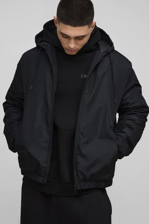 Boohoo Regular Fit Hooded Lightweight Padded Bomber Jacket - - M