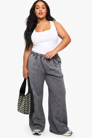 Boohoo Womens Plus Washed Zip Through Bomber Straight Leg Tracksuit - - 20