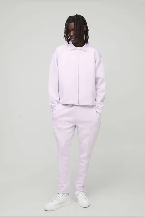 Boohoo Oversized Boxy Bonded Scuba Harrington Set - - M
