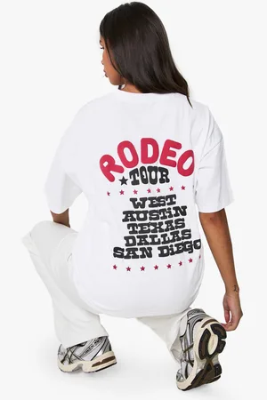 Boohoo Womens Rodeo Tour Puff Printed Oversized T-shirt - - M