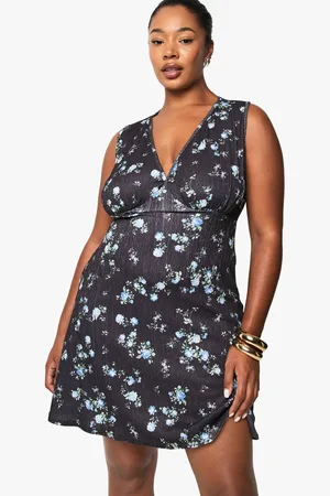 Boohoo Womens PLUS PRINTED TEXTURED SUNDRESS - - 20