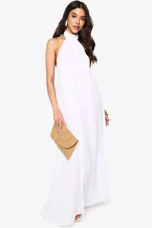 Boohoo Womens Cheesecloth Halterneck Maxi Dress - - 16