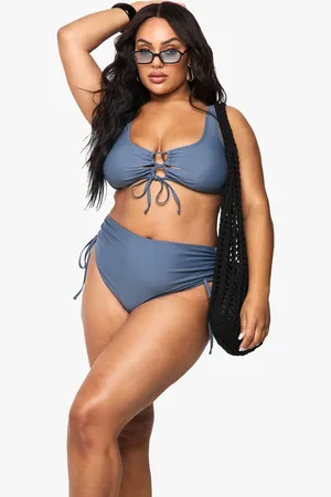 Boohoo Womens Plus Tummy ContRol Ruched Side High Waist Bikini Bottom - - 20