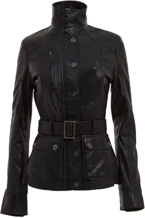 Infinity Womens Leather Military-Inspired Biker Jacket-Middleton - - 24