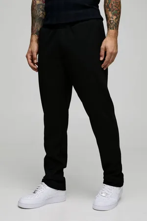 Boohoo Elasticated Waist Slim Fit Waffle Smart Trousers - - M