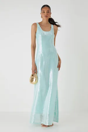 MissPap Womens Scoop Neck Sequin Maxi Dress - - 14