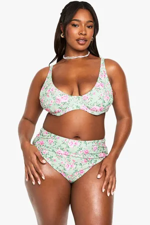 Boohoo Womens PLUS DITSY FLORAL BIKINI SET - - 26