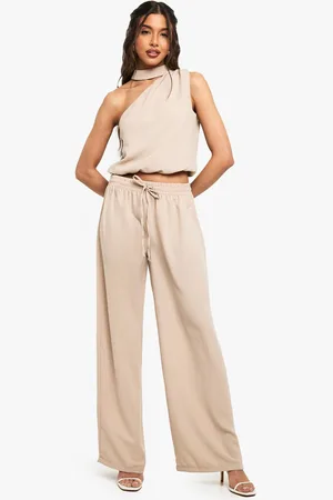 Boohoo Womens Woven Wide Leg Trousers - - 16