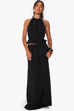 Boohoo Womens Cheesecloth Tie Maxi Skirt - - 10