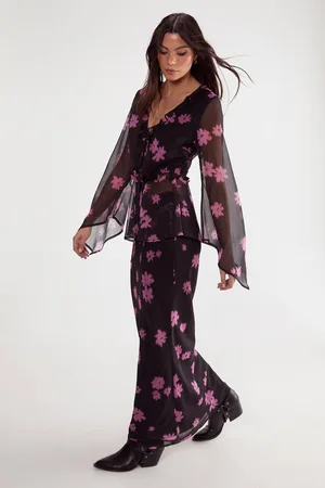 NASTY GAL Womens Ditsy Floral Chiffon Maxi Skirt - - 16