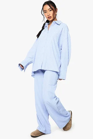 Boohoo Womens Stripe oversized shirt and trouser co-ord - - 16