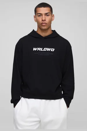 Boohoo Oversized Boxy Waffle 13 Printed Hoodie - - XL