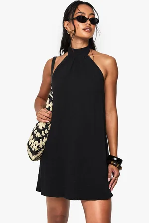 Boohoo Womens Cheesecloth Halterneck Mini Dress - - 12