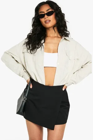 Boohoo Womens Tailored Wrap Front Mini Skort - - 8