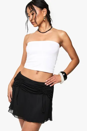 Boohoo Womens Mesh Ruched Front Flippy Skirt - - 10