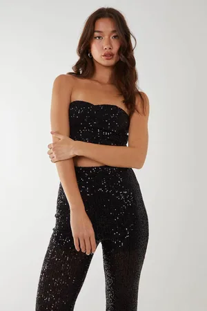 Pink Vanilla Womens Sequin Corset Top - - S