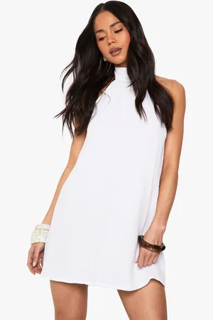Boohoo Womens Cheesecloth Halterneck Mini Dress - - 8