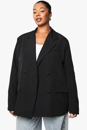 Boohoo Womens Plus Woven Double Breasted Oversized Blazer - - 18